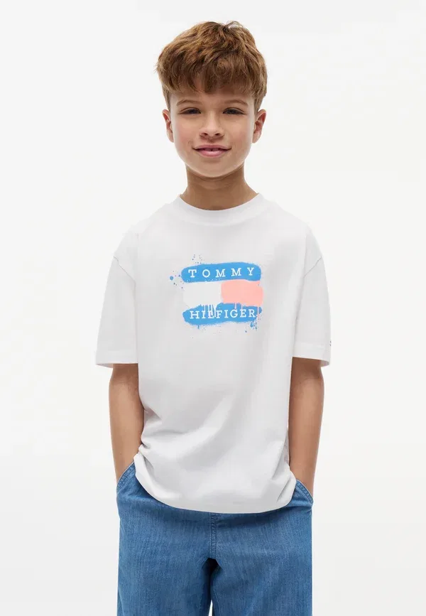 Футболка с граффити-принтом Tommy Hilfiger, белый