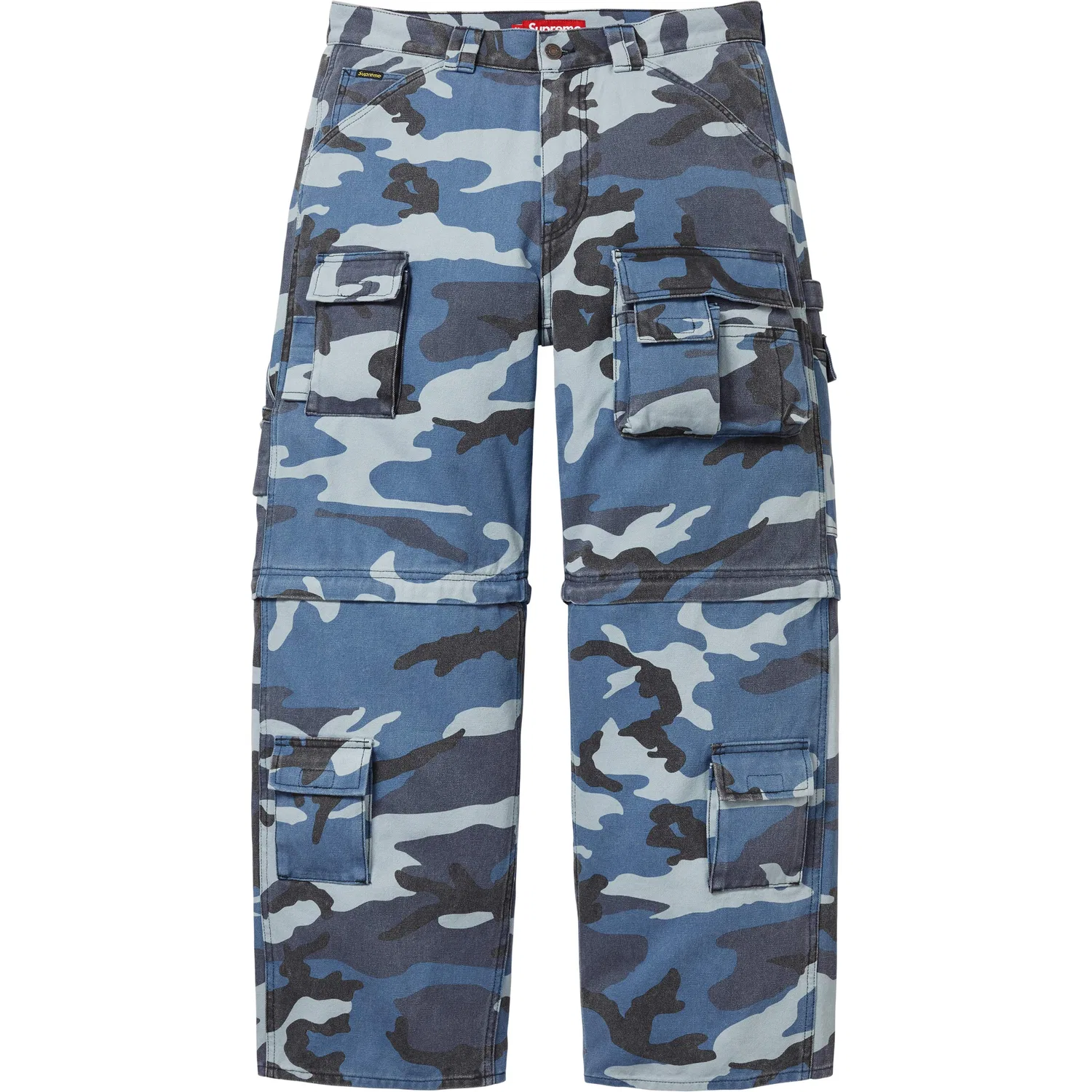Утилитарные карго-штаны с отстегивающимися штанинами SS26 WEEK7, унисекс Supreme, Camouflage Blue