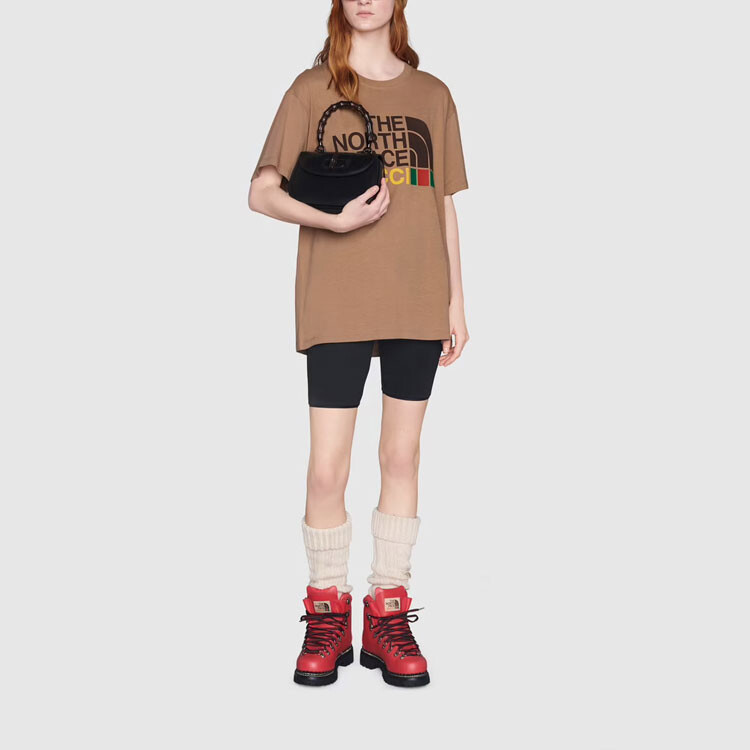 Футболка женская Gucci x The North Face, Совместная коллекция, Бежевый — фото 2
