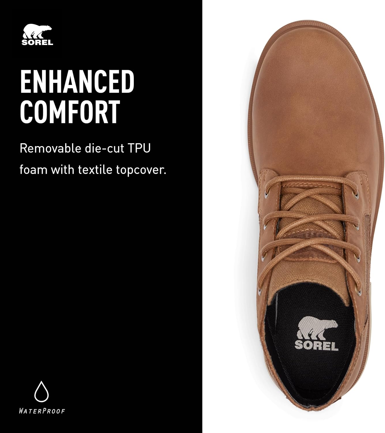 Мужские водонепроницаемые ботинки Sorel Carson Chukka, Elk, Oatmeal — фото 4