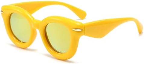 

Надувные круглые солнцезащитные очки в стиле панк 2027 года для женщин и мужчин, спортивные солнцезащитные очки для женщин, винтажные очки в стиле стимпанк MTZJH, C6 Yelow