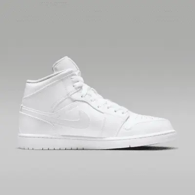 Кроссовки Jordan Air 1 Mid Shoes, цвет White/White/White — фото 3