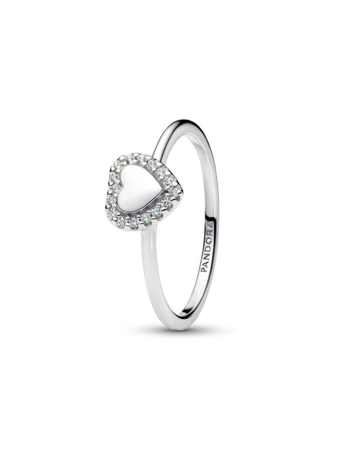 

Кольцо Pandora Engravable Heart Halo Ring, стерлинговое серебро