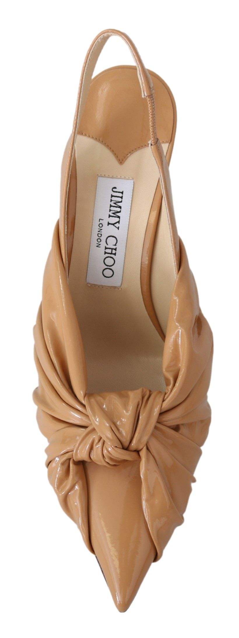 Jimmy Choo Элегантные остроносые кожаные женские туфли, бежевый — фото 4