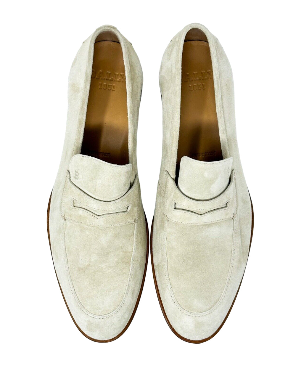 Bally Webb 6303295 Мужские пенни-лоферы из телячьей замши Fossil, белый — фото 3