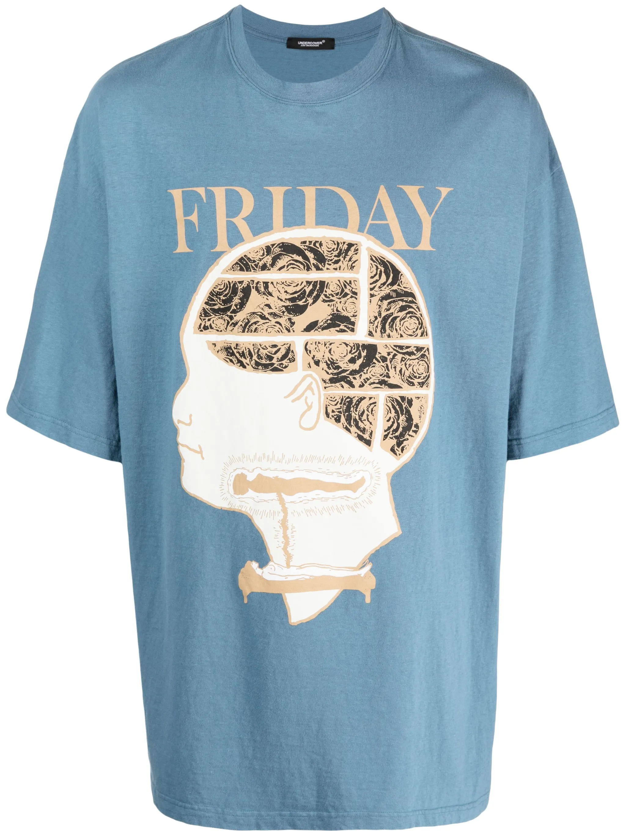

Футболка с графичным принтом Undercover, синий