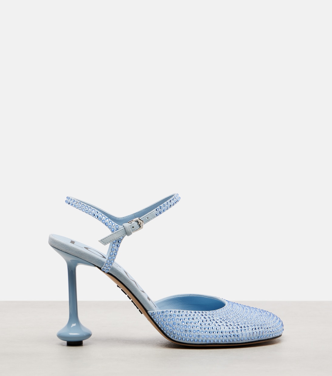 Туфли Toy 90 из кожи, украшенные кристаллами Loewe, Baby Blue — фото 4