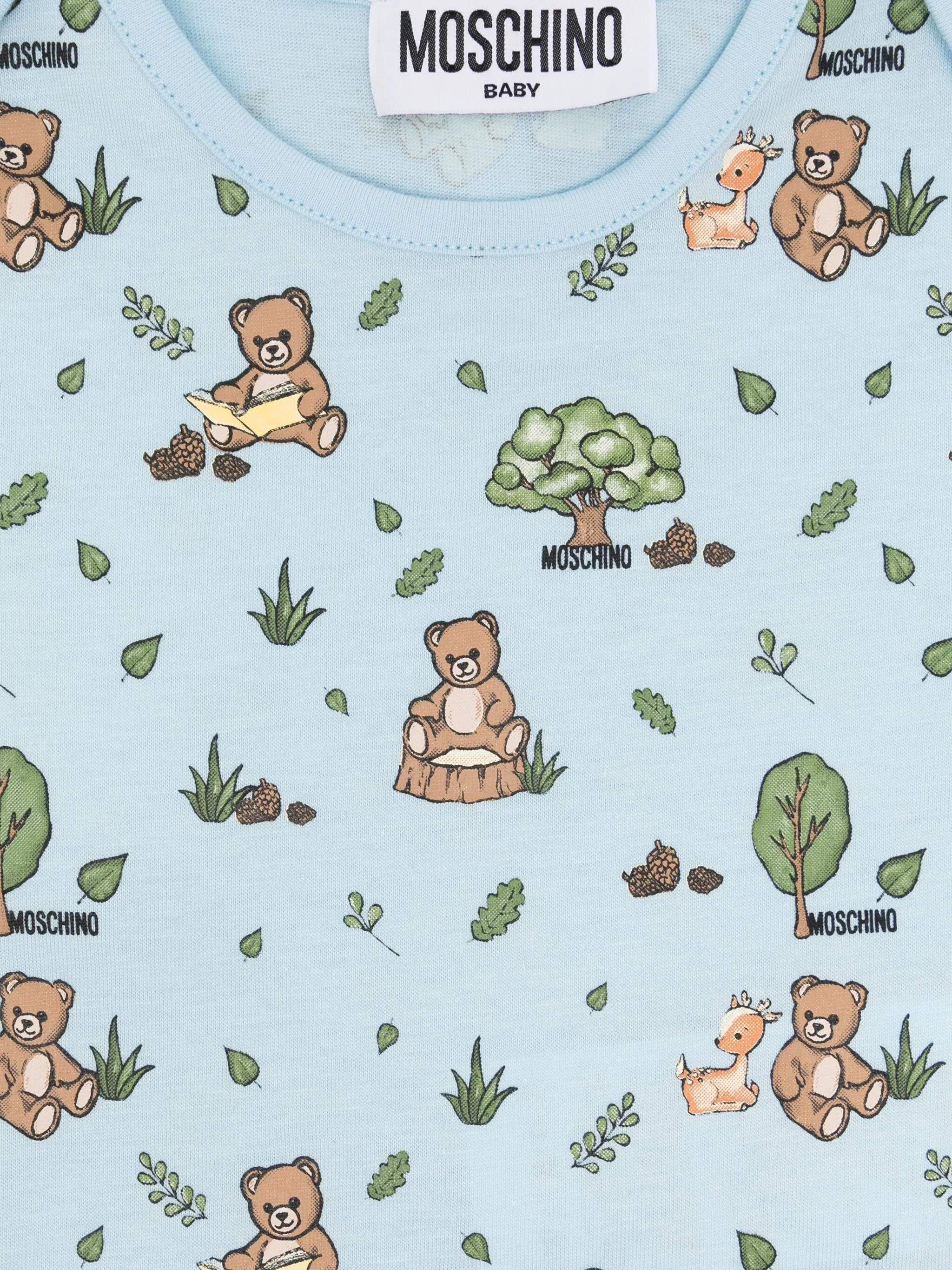 Комплект из двух боди с принтом Moschino Kids, синий — фото 3