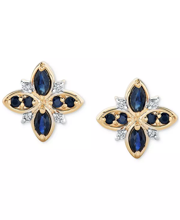 

Серьги с сапфирами (3/4 карата) из 14-каратного желтого золота Macy'S, gold