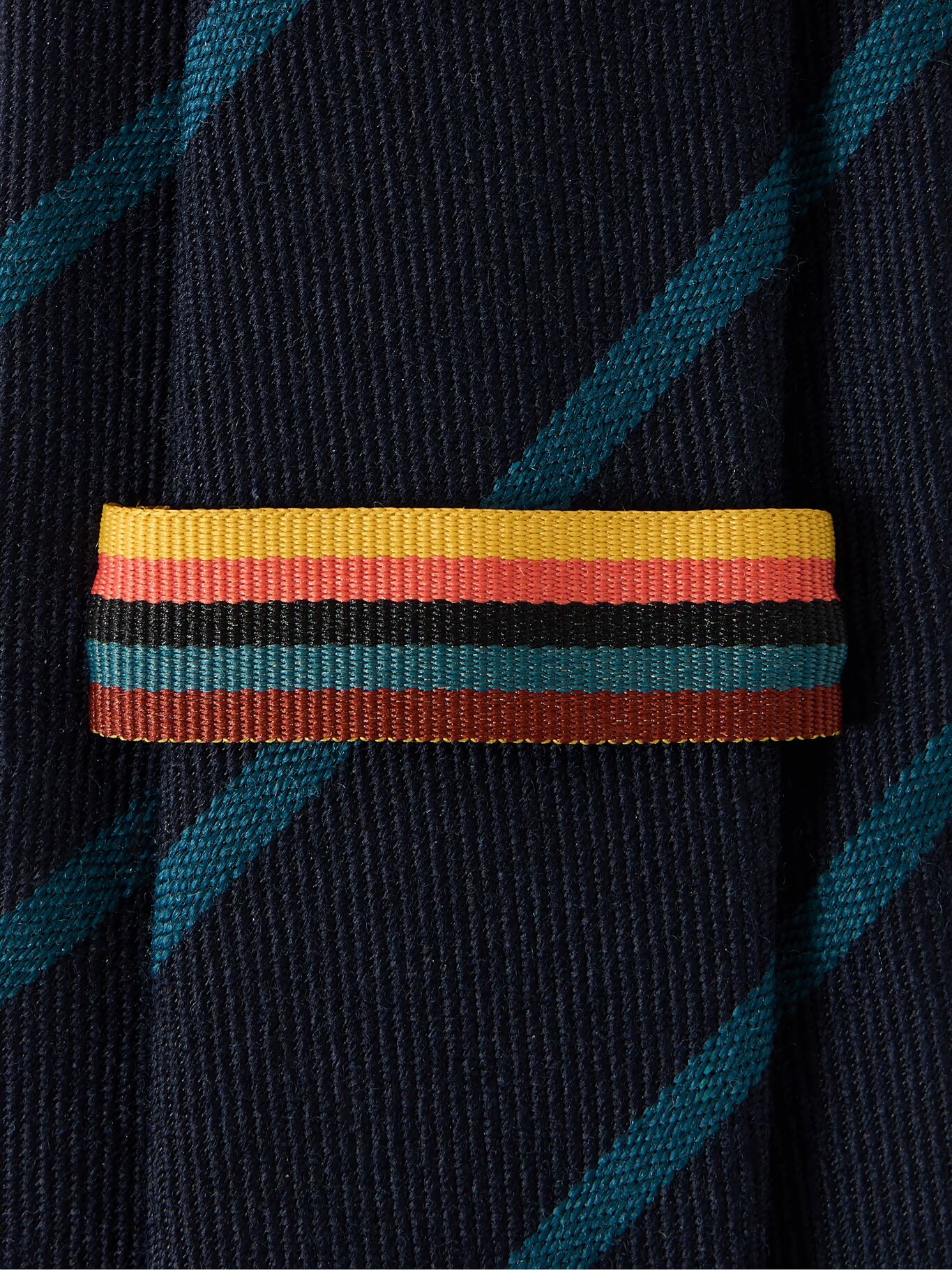 

Галстук из полосатой шерстяной и шелковой саржи шириной 8 см PAUL SMITH, синий