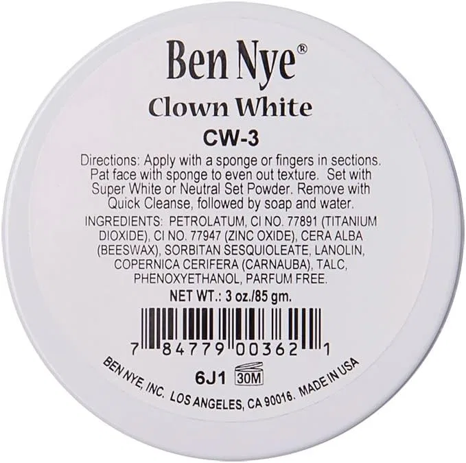 Тональное средство Ben Nye Clown White, 85 г, белый