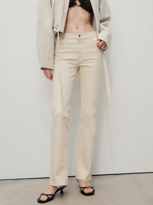 

Сиенна укороченные расклешенные джинсы Mango, Light Beige