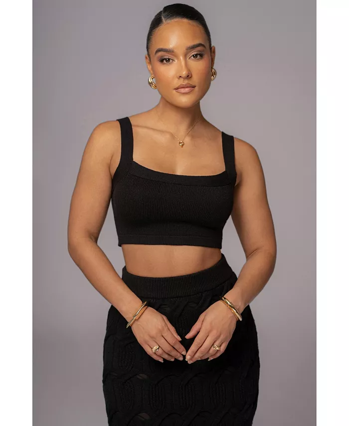 

Женский укороченный топ Darlah из трикотажа JLUXLABEL, черный