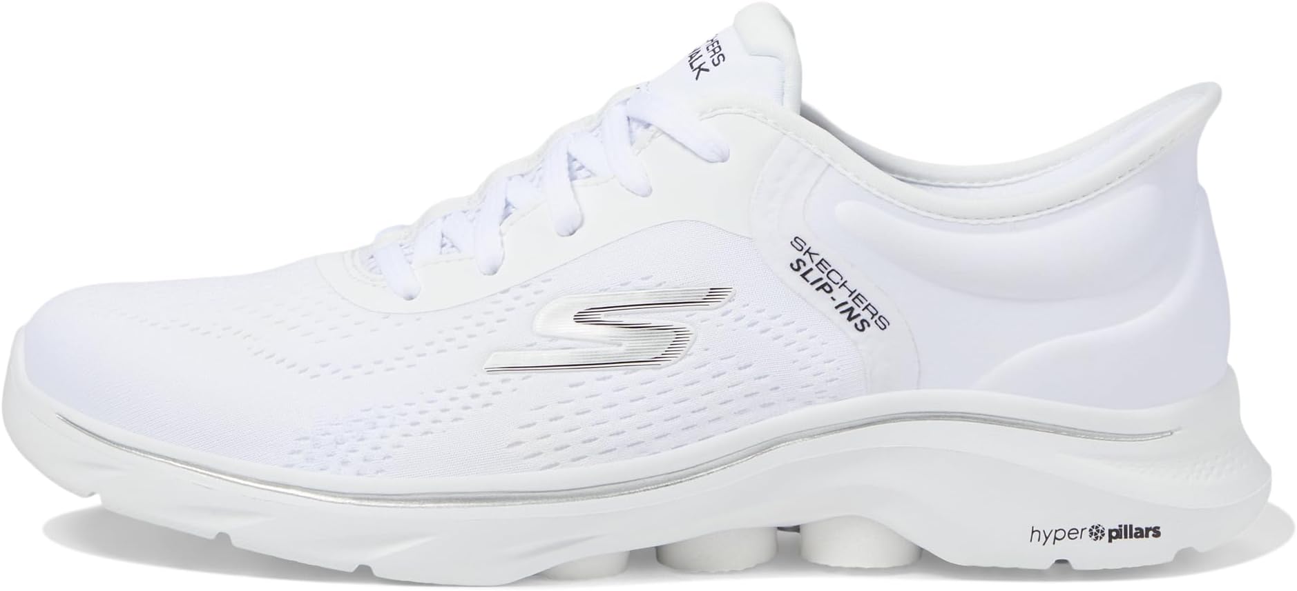 Кроссовки SKECHERS Performance Go Walk 7 Valin Hands Free Slip-Ins, цвет White/Black — фото 4