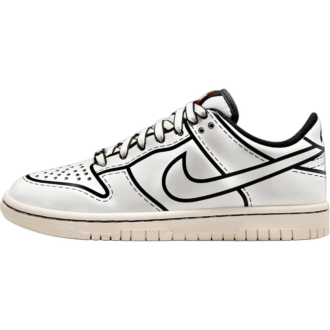 

Nike LEGO x Dunk нескользящие устойчивые к истиранию низкие детские скейтбординг кроссовки White Black Red для подростков