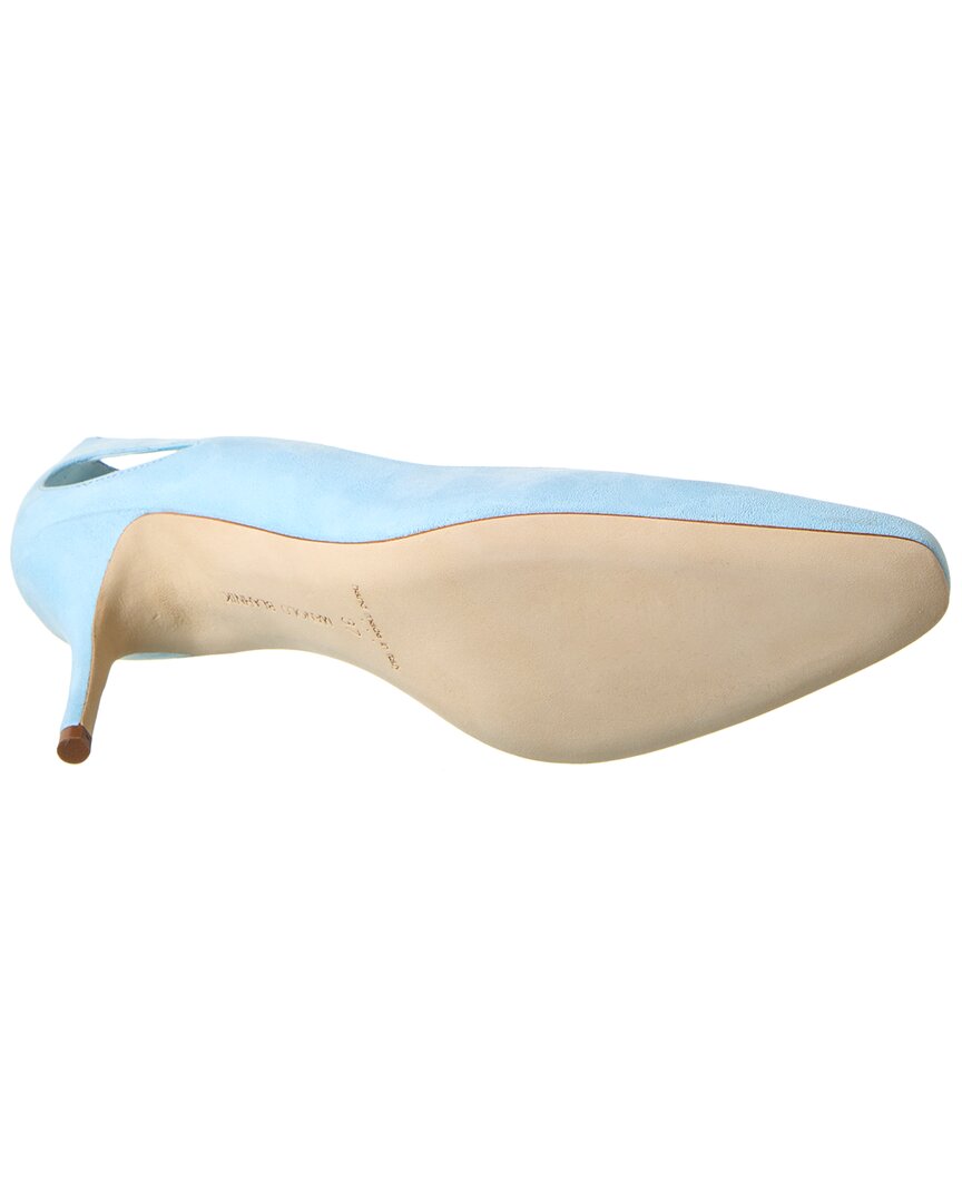 Туфли-лодочки Manolo Blahnik Toplaca 70 Suede, синий — фото 4