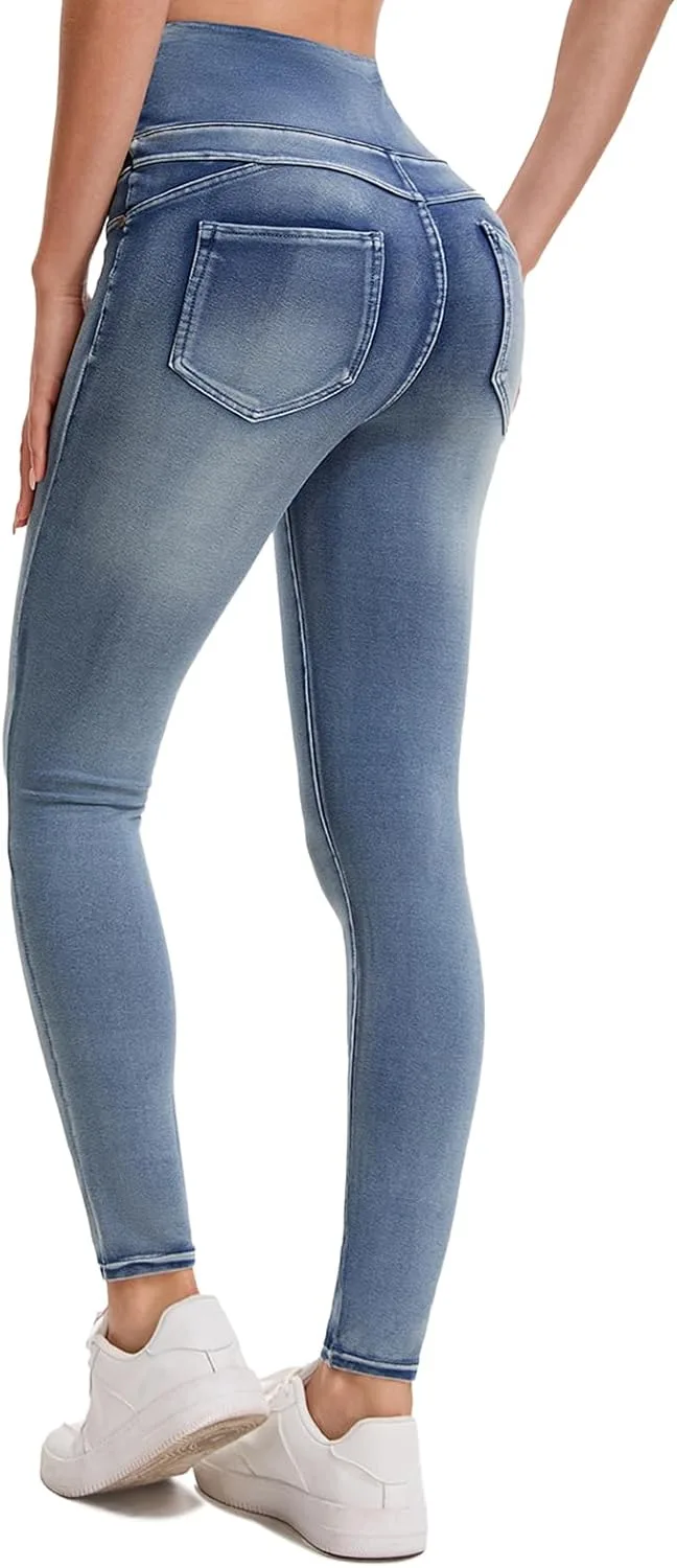 

Женские джинсы-стрейч с высокой талией и карманами Amzdora