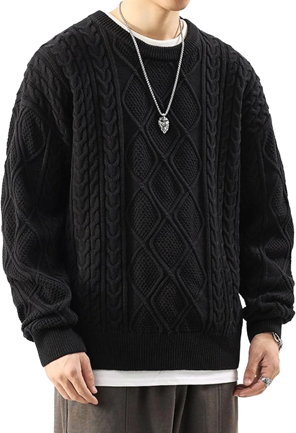 

Мужской свитер с длинным рукавом Fisherman Cable Knit