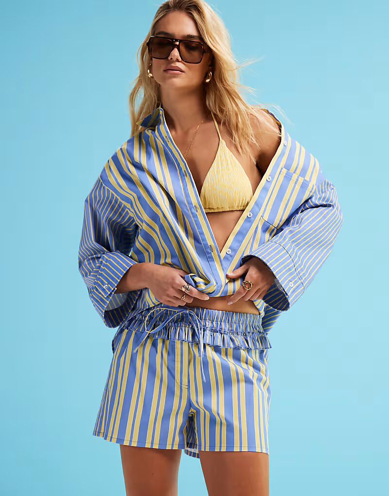 

Боксеры-поплин caos в контрастную сине-желтую полоску Laagam