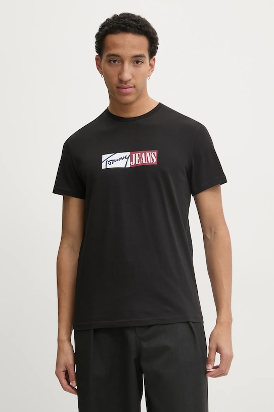 

Хлопковая футболка Tommy Jeans, черный