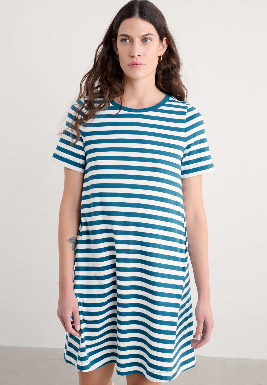 

Платье из джерси MADRON Seasalt Cornwall, цвет Teal Chalkboard Stripe Mid Teal