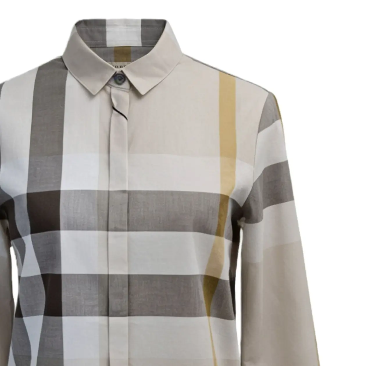 Рубашка женская Greige Burberry, с лацканом, цвет Greige — фото 4