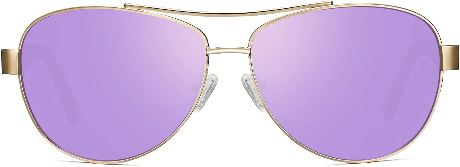 

Солнцезащитные очки CARFIA из ацетата и металла для женщин, поляризованные, с защитой от УФ-излучения, модный стиль, модель CA2305, 5. Purple Mirrored Lens