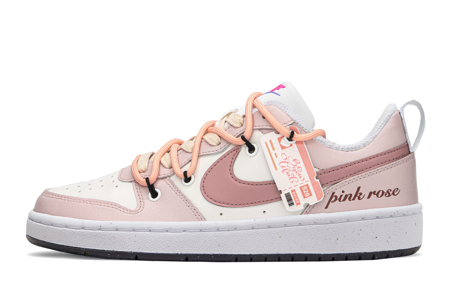 

Кроссовки Nike Court Borough Skateboard Shoes Women's Low-Top Beige Pink