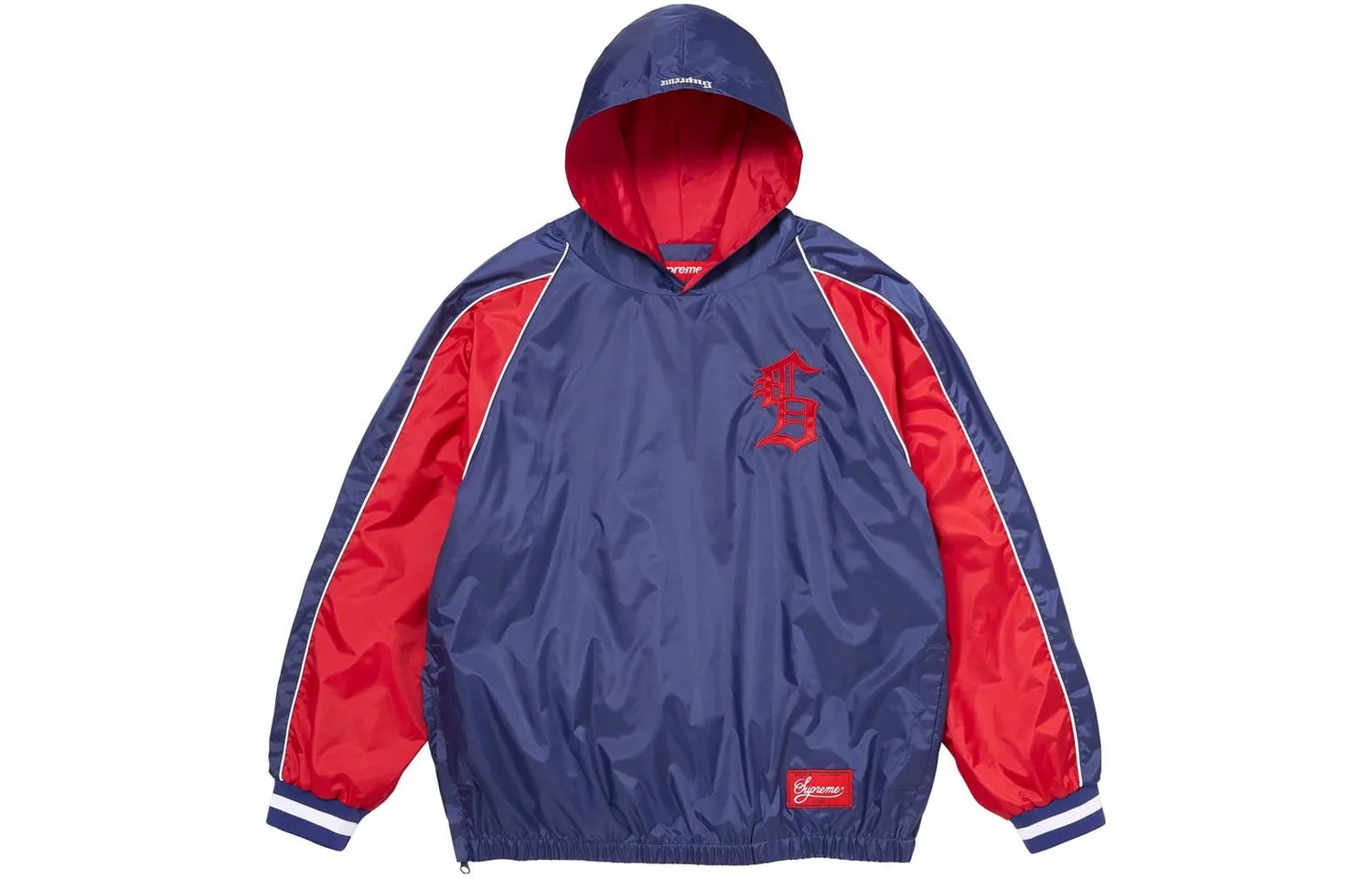 Толстовка с капюшоном для разминки Supreme, морской синий/темно-синий