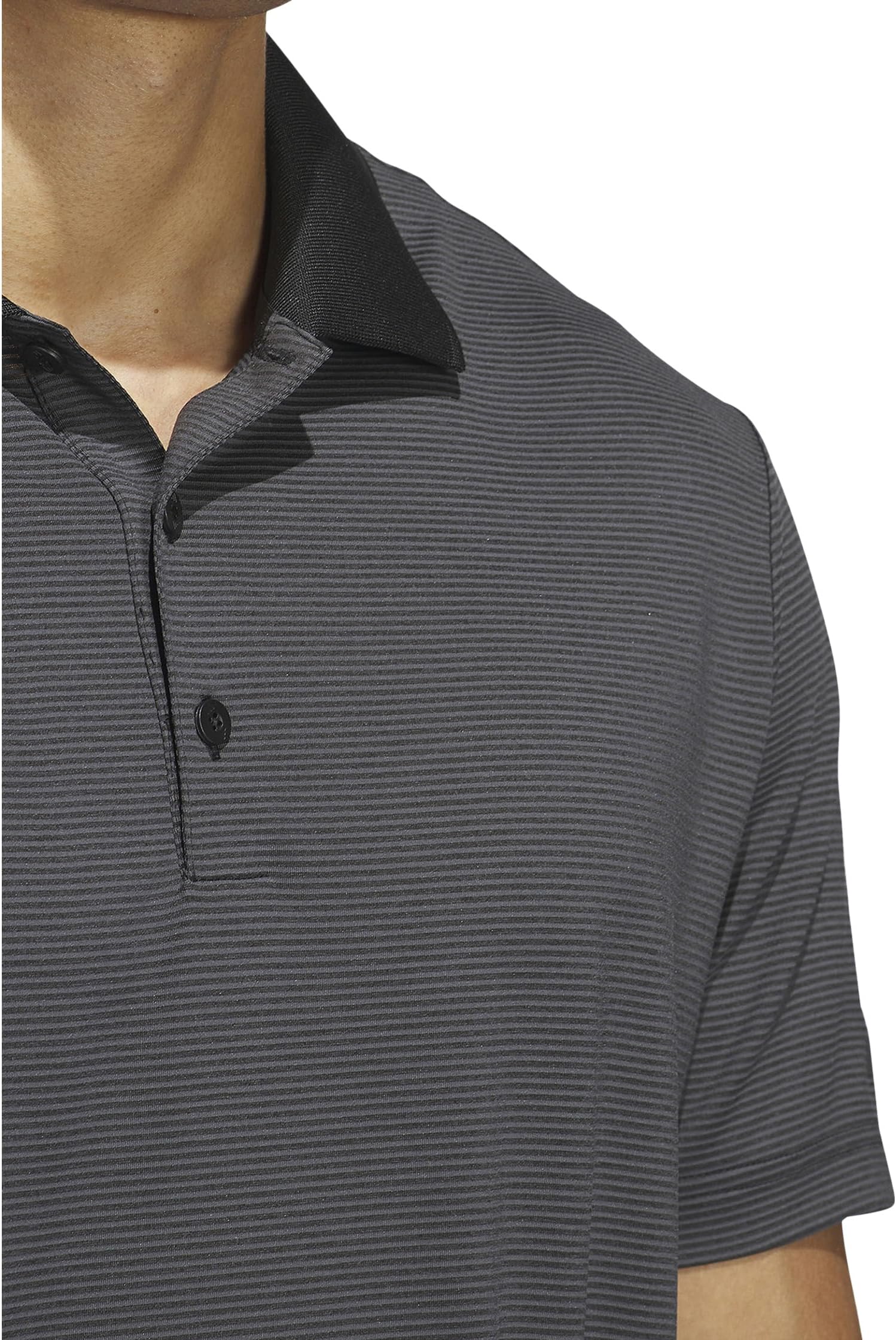 Футболка adidas Golf Ottoman Short Sleeve Polo, цвет Black/Grey Six — фото 3