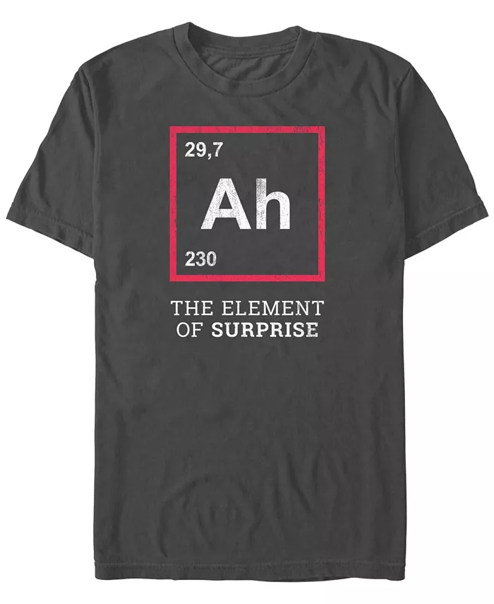 

Мужская футболка с коротким рукавом Ah The Element Of Surprise, забавный подарок Design By Humans, серый