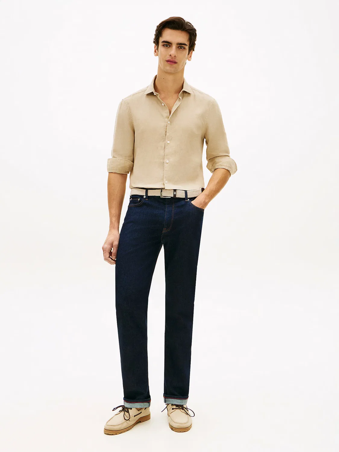 Деловая рубашка приталенного кроя 'Нью-Йорк' Tommy Hilfiger, Beige — фото 4