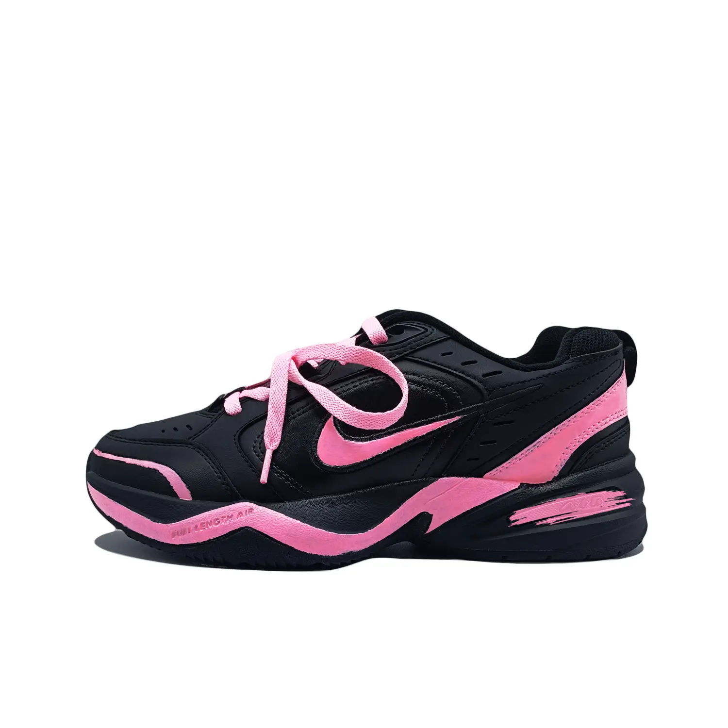

Кроссовки Air Monarch 4 Pink Tide, устойчивые к истиранию, низкие, массивные, Unisex, Black Pink Nike, черный/розовый