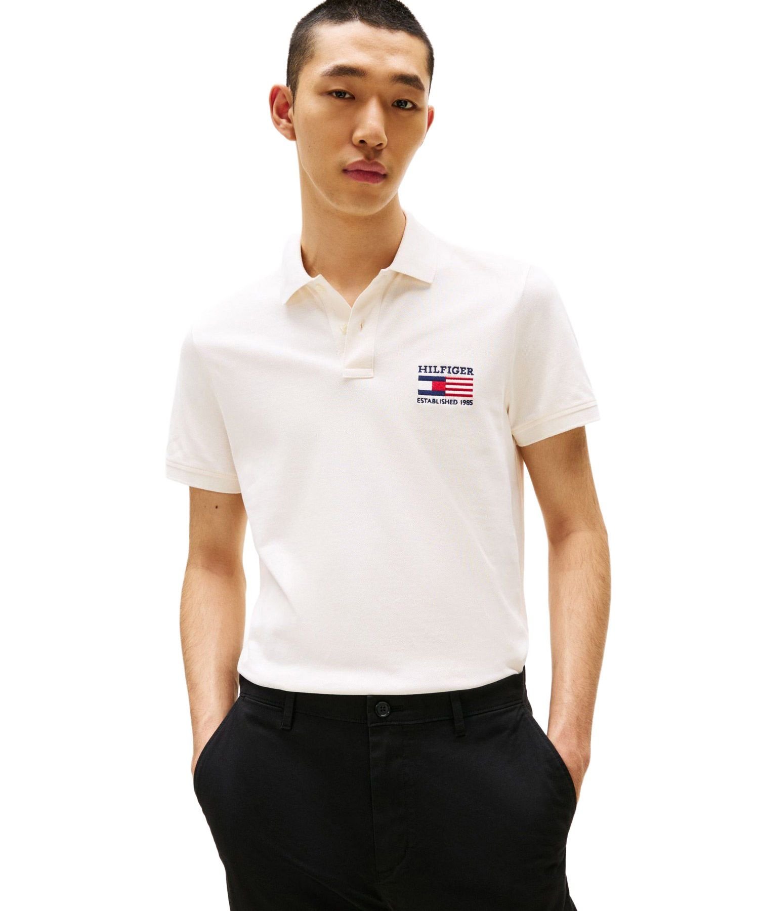 Поло Hilfiger Flag Regular TOMMY HILFIGER, White Z00