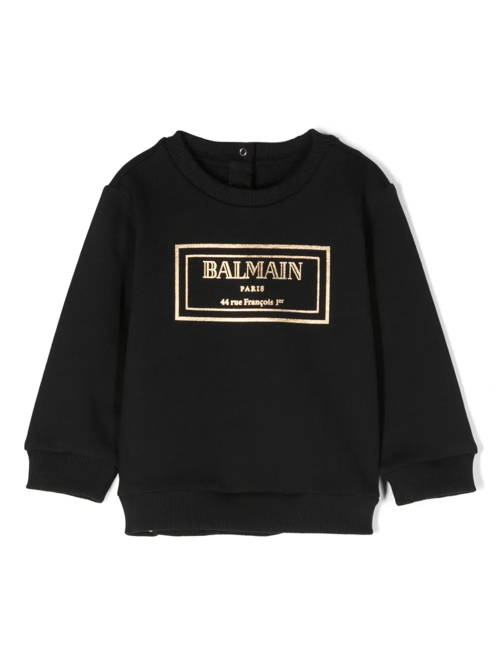 

Толстовка с эффектом металлик и логотипом Balmain Kids, черный