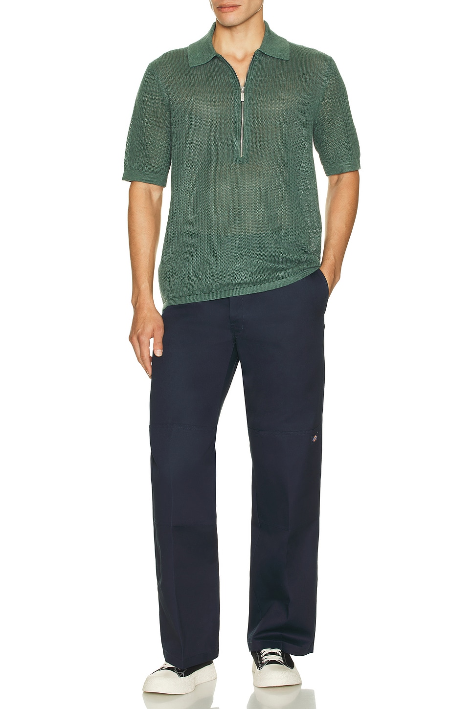 

Поло с коротким рукавом на молнии Helmut Lang, Blue Green