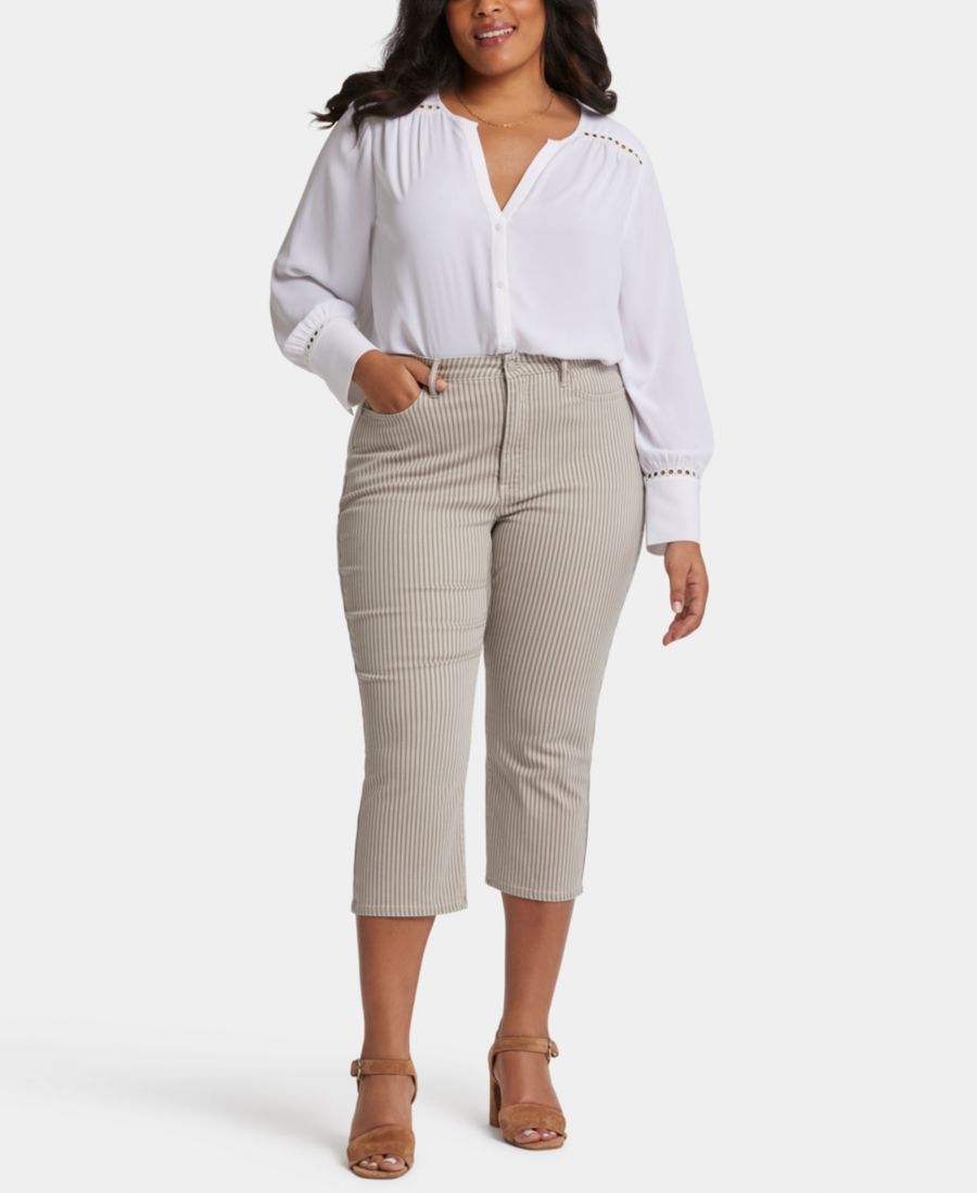 

Джинсы-капри Joni свободного кроя больших размеров NYDJ, Sandbar Stripe