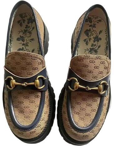 Кроссовки gg horsebit loafers 'beige brown' Gucci, бежевый
