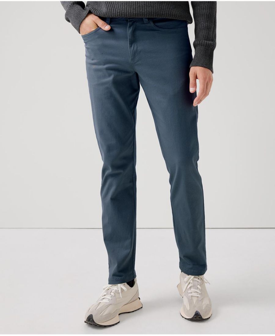 

Мужские джинсы из органического хлопкового эластичного твила с пятью карманами, длина внутреннего шва 32 дюйма Pact, Slate blue