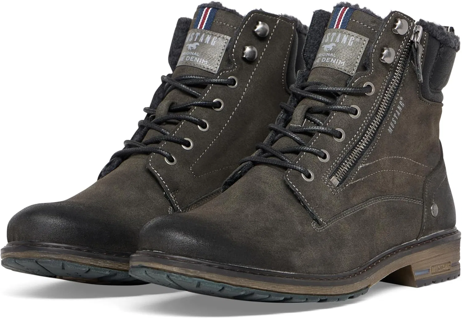 Мужские ботинки MUSTANG на шнуровке, Darkgray