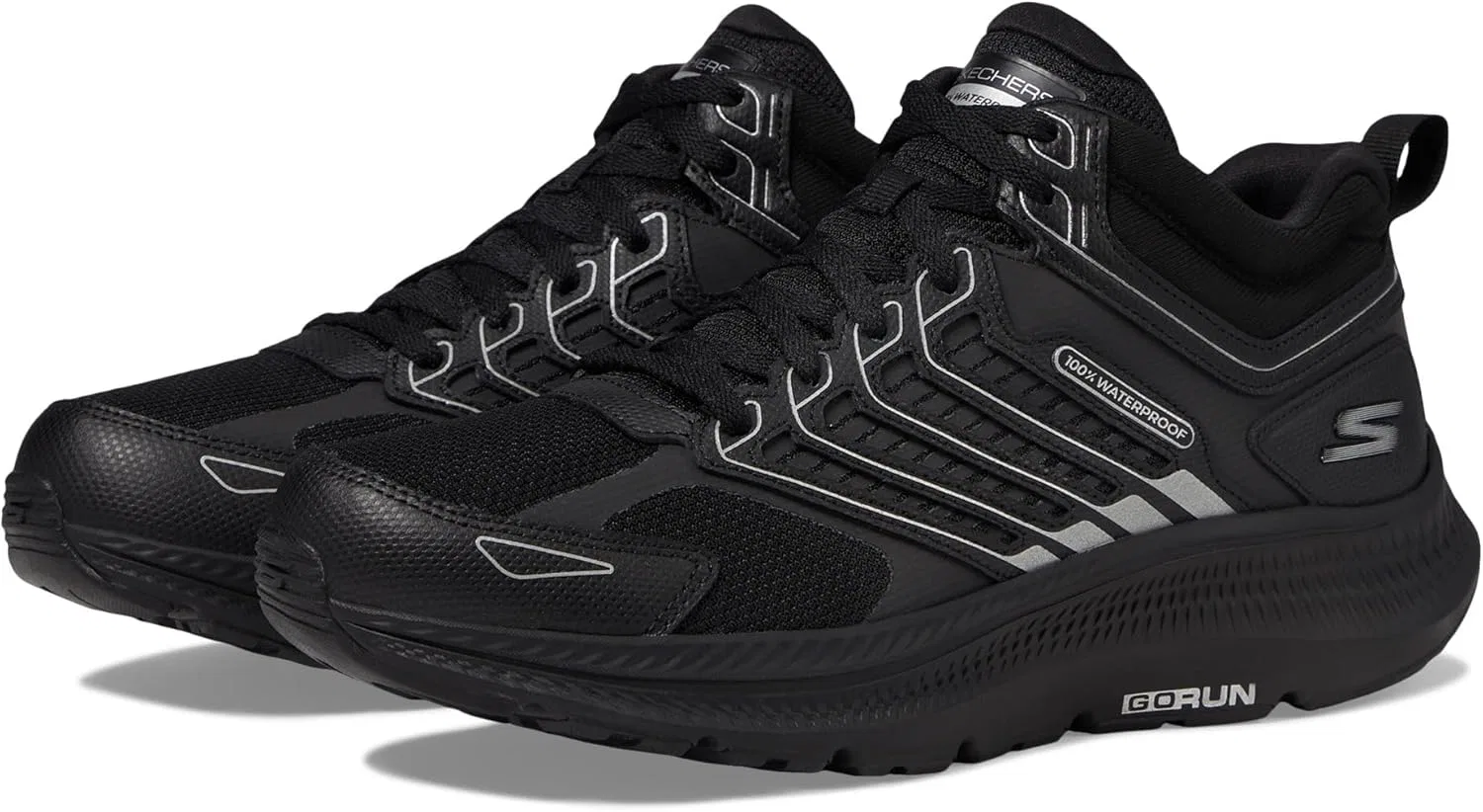 Кроссовки Skechers Herren Go Run Consistent 2.0 100% WaterproofSneaker, Black Leather Textile