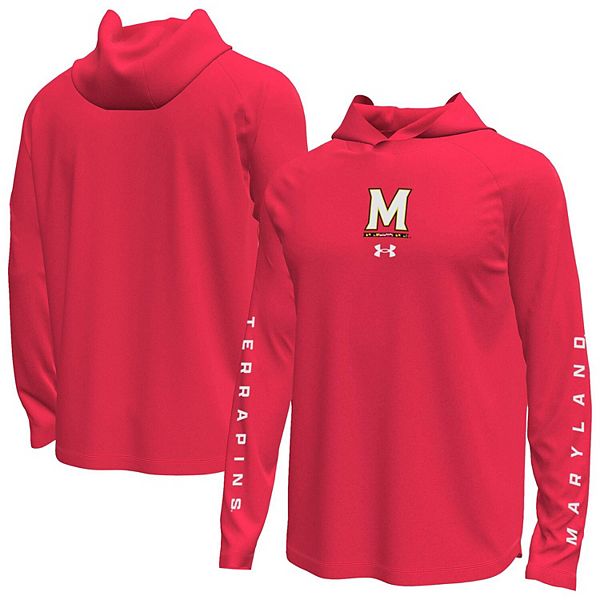 

Мужская красная футболка с капюшоном maryland terrapins tech stretch Under Armour