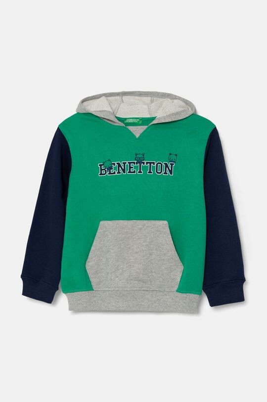 

Детская хлопковая толстовка United Colors of Benetton, зеленый
