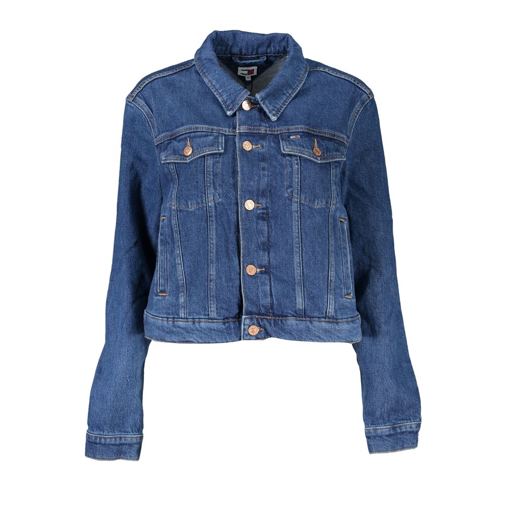 

Синяя хлопковая женская куртка Tommy Hilfiger