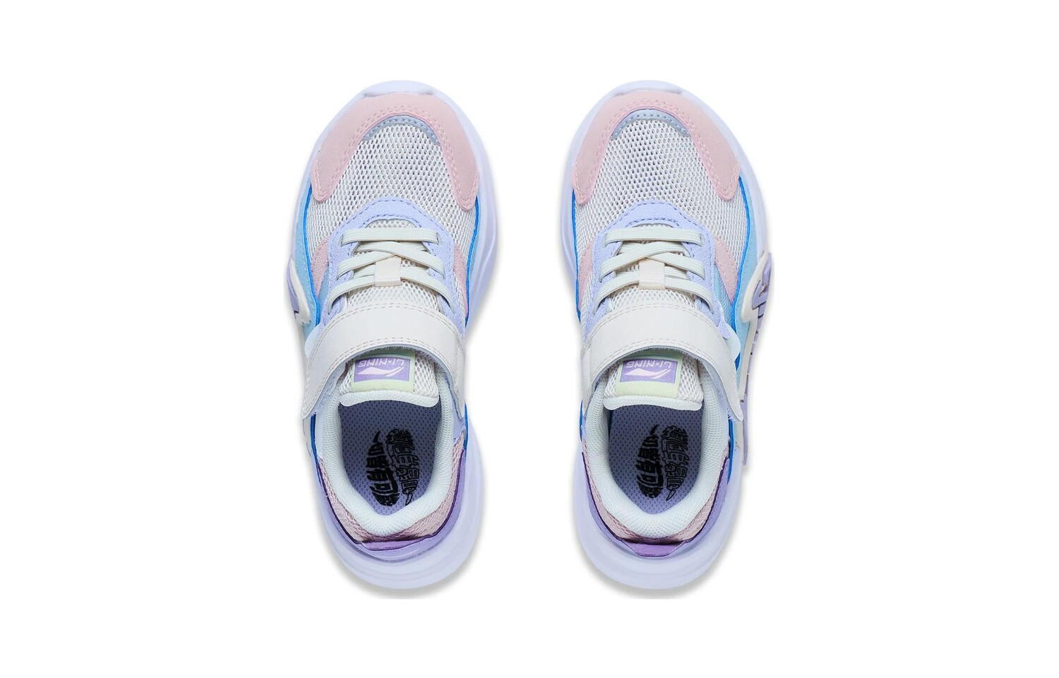 Кроссовки LINING YOUNG LN 90 SUMMER Kids Lifestyle Shoes PS Low-top Grey/pink/blue — фото 4