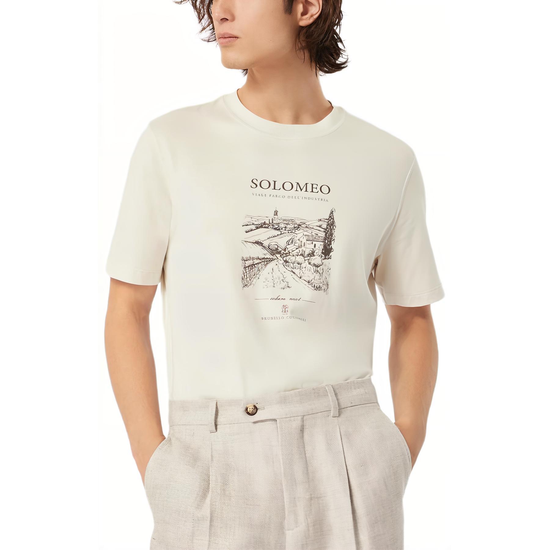 

Графическая футболка с принтом Crewneck Brunello Cucinelli, Panama