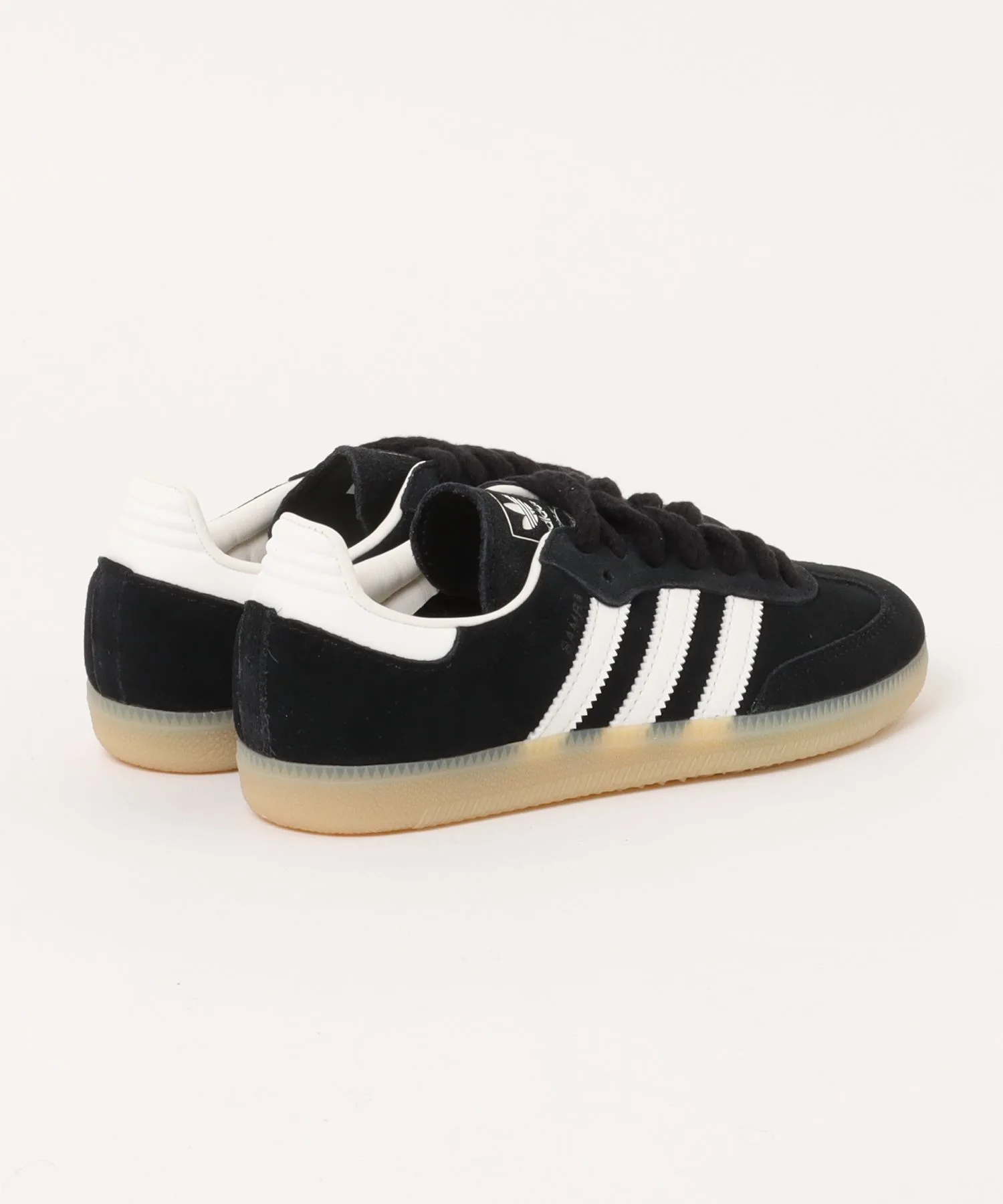 Мужские кроссовки из натуральной кожи Adidas Samba OG чёрные — фото 2
