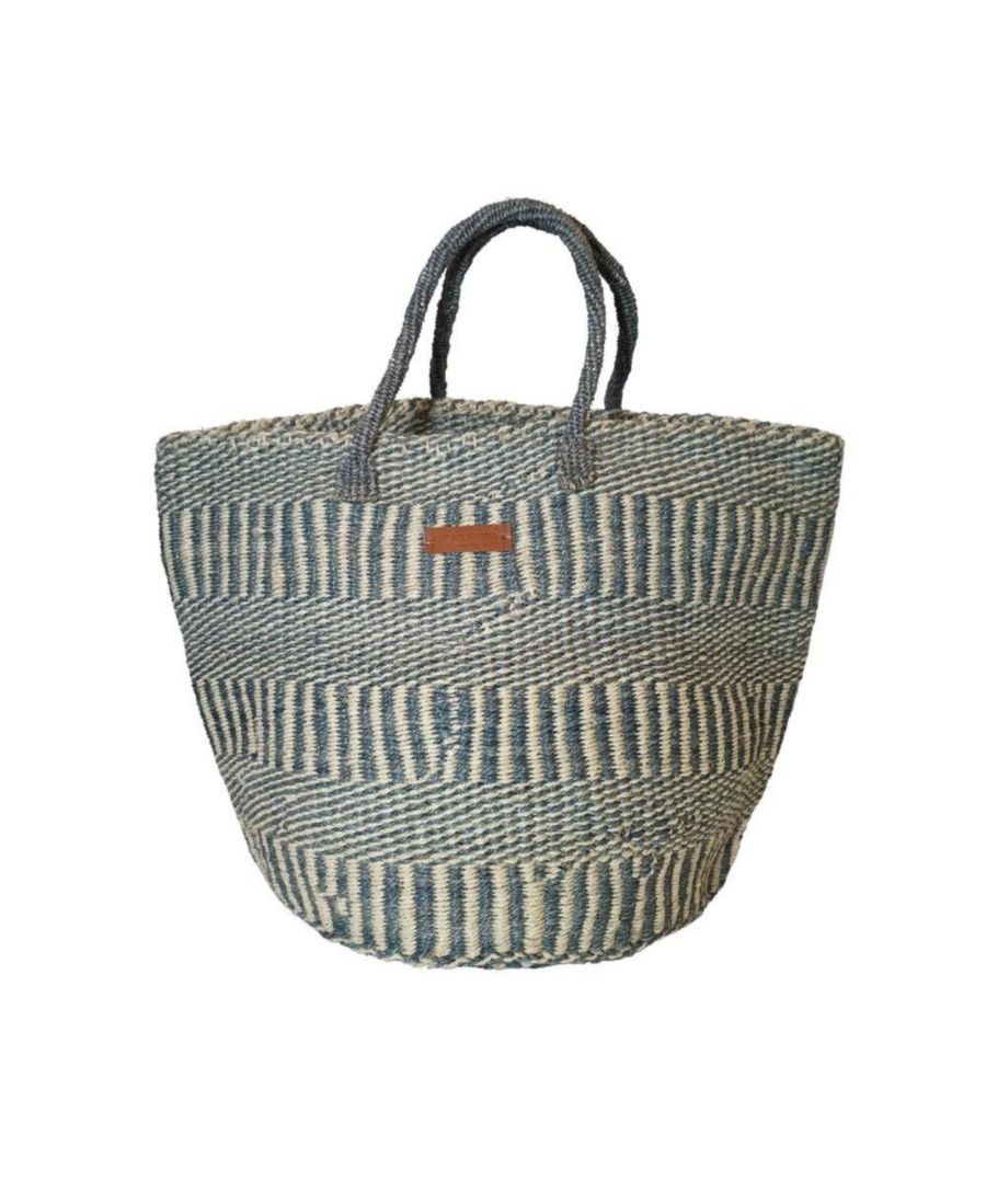 

Спокойная сумка-корзина ручной работы из сизаля в африканском стиле SAWA SAWA, Denim Blue