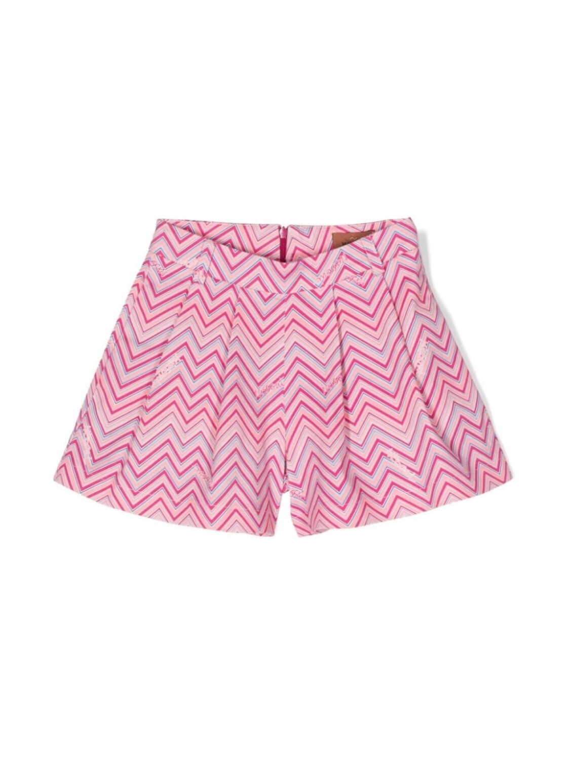 

Missoni Kids шорты с узором зигзаг и складками, розовый