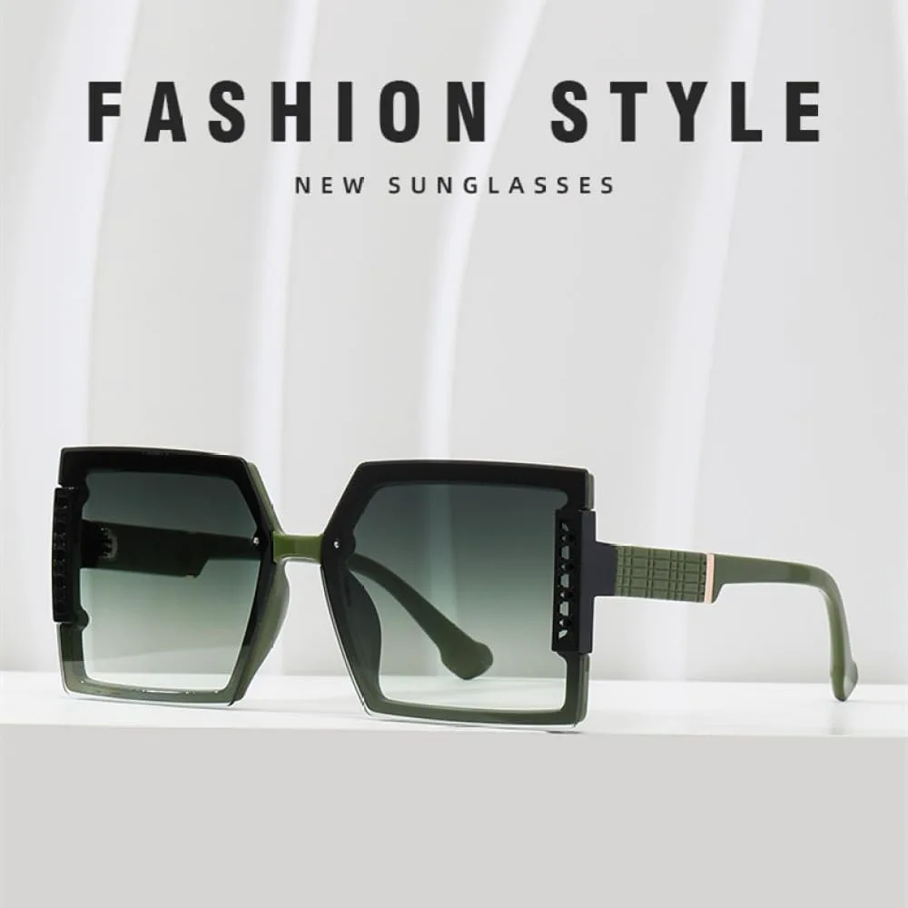 

Модные солнцезащитные очки большого квадратного размера для женщин 2027 года. Винтажные солнцезащитные очки в сексуальном стиле для путешествий MTZJH, Coffee